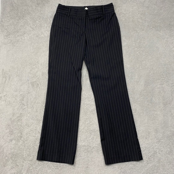 J Crew Pants Womens Size 4 Black Wool Blend Pinstripe Career Dress Straight - Picture 1 of 8